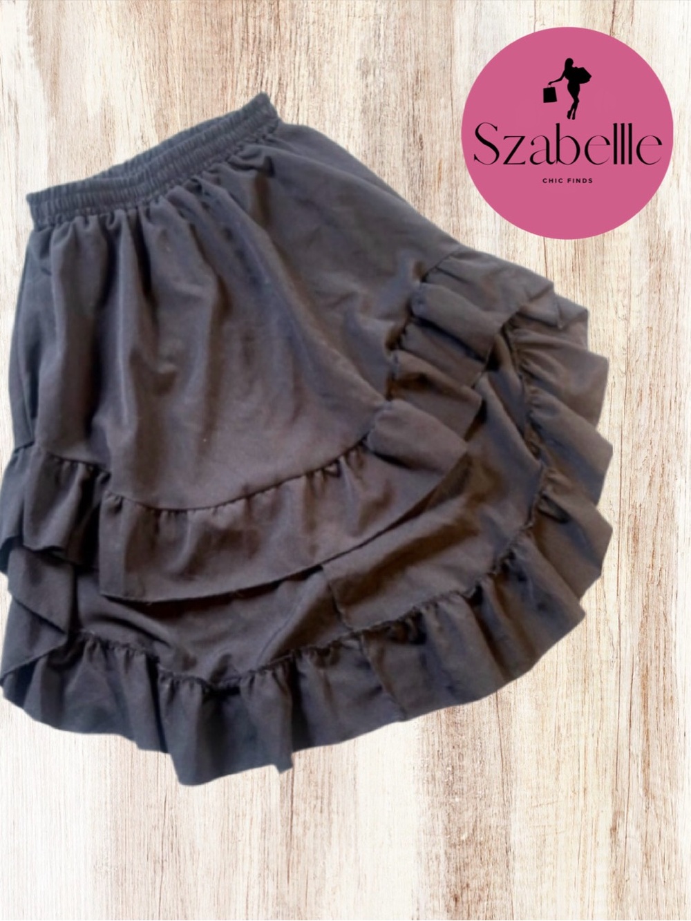 Black Ruffle Tiered Skirt